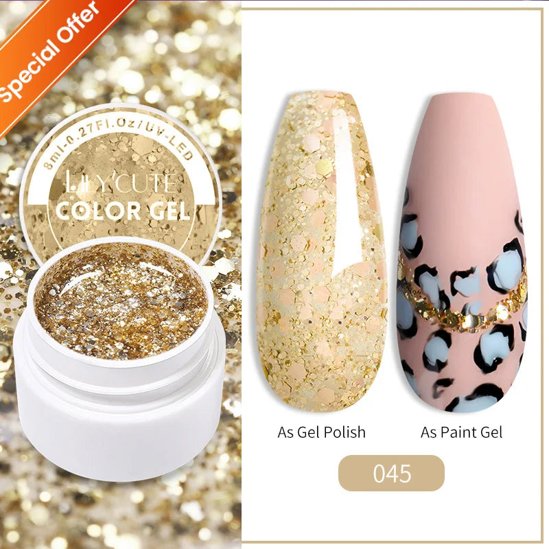 LILYCUTE 5ML Reflective Glitter Liner Gel Polish Nail Art