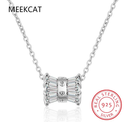 1.6cttw D Color Moissanite Necklace Pendant for Women S925 Silver 3mm Full Diamond Ball-shaped Neck Chain Charm Jewelry