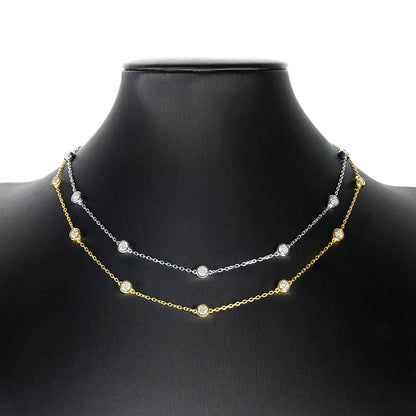 TBCYD 3/4/5mm D Color Moissanite Choker Necklace For Women S925 Silver Round Cut Diamond Bubble Neck Chain Party Jewelry Gifts