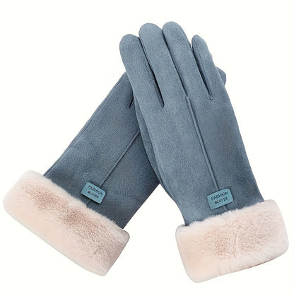 Warm Winter Gloves With Plush Interior, Touch Screen Snow Thickened Cold Weather Sports Gloves, Christmas Gloves, Christmas Gifts