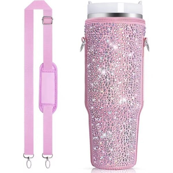 40 Oz Shiny Water Bottle Sets Handbag Adjustable Strap Pearlescent - Image 10
