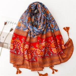 Women's Shawl Red And Blue Classical Nation