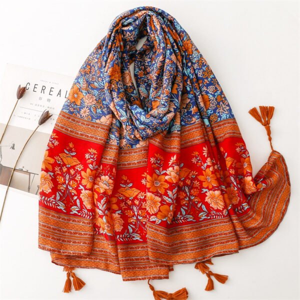 Women's Shawl Red And Blue Classical Nation