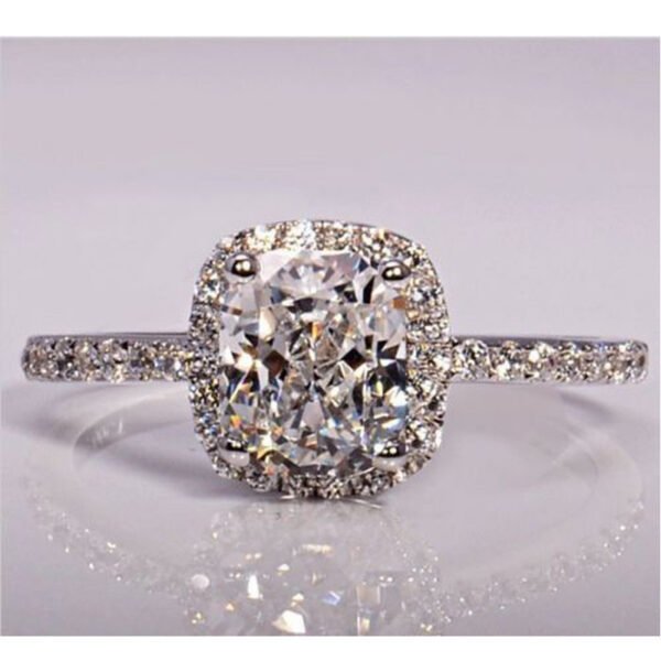 Women's Beautiful Square Diamond Alloy Ring - Image 7