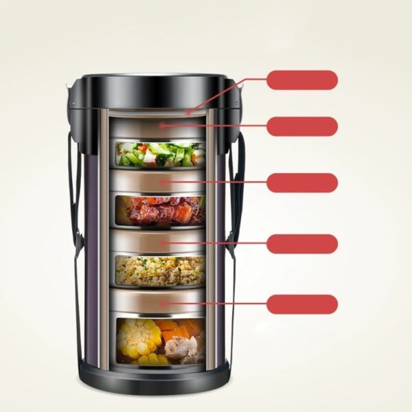 Multi-layer Insulated Lunch Box Large Capacity Separated Bento Box - Image 2