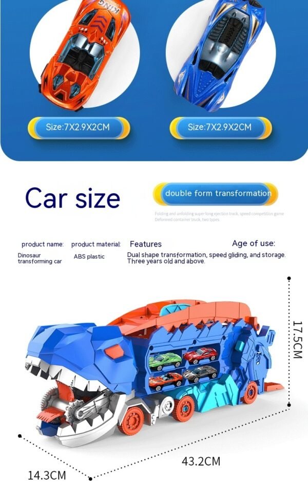 Tyrannosaurus Dinosaur Deformation Track Gliding Car - Image 6