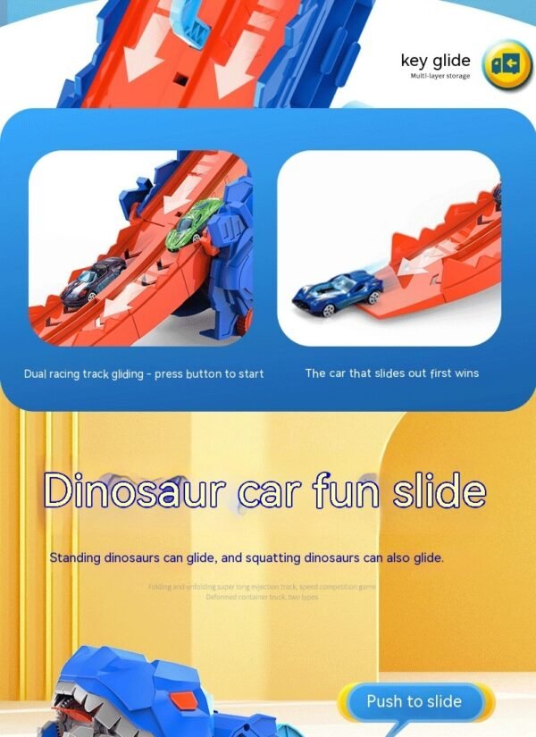 Tyrannosaurus Dinosaur Deformation Track Gliding Car - Image 2