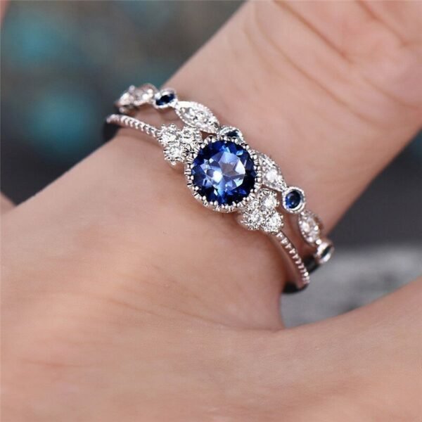 Fashion All-match Zircon Women's Ring Set Simple - Image 2