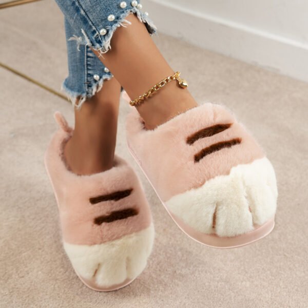 European And American Plus Size Closed Toe Fur Slipper Winter - Image 2