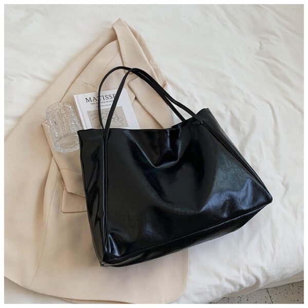 Fashion Handbag New Autumn And Winter Japanese And Korean Large Capacity Soft Leather Shoulder Bag Retro Casual Handbag - Image 3