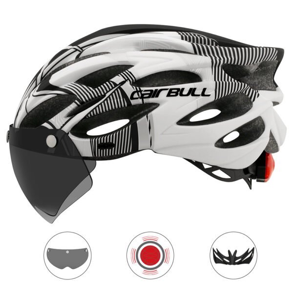 Road mountain bike riding helmet with lens and brim taillight - Image 4