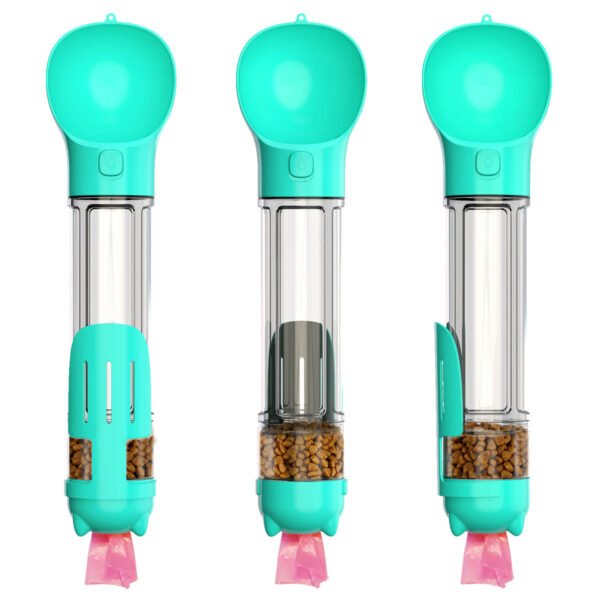 Portable Cat Dog Water Bottle Food Feeder Drinker Poop Dispenser 3 In 1 Leak-proof Multifunctional Dog Water Bottle - Image 4