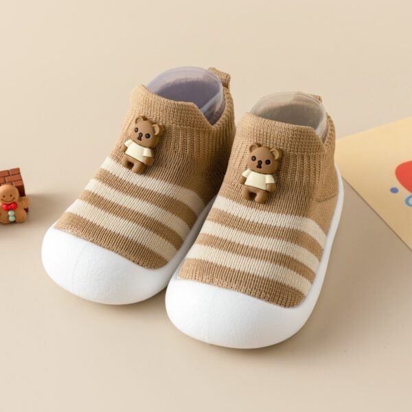 Casual Simple Soft Bottom Non-slip Cartoon Striped Toddler Shoes - Image 2