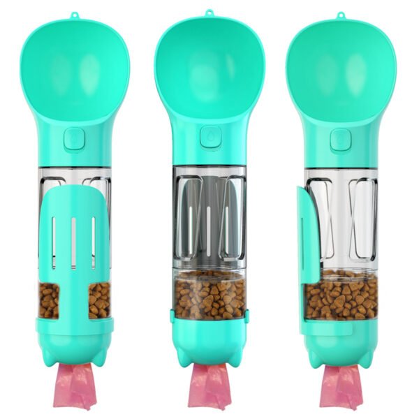 Portable Cat Dog Water Bottle Food Feeder Drinker Poop Dispenser 3 In 1 Leak-proof Multifunctional Dog Water Bottle - Image 2
