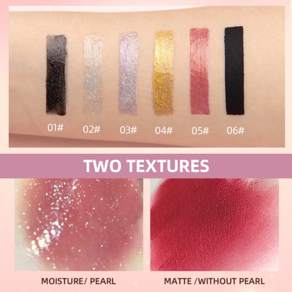 Pearlescent Lip Lacquer Gold Matte Durable Easy To Color - Image 4