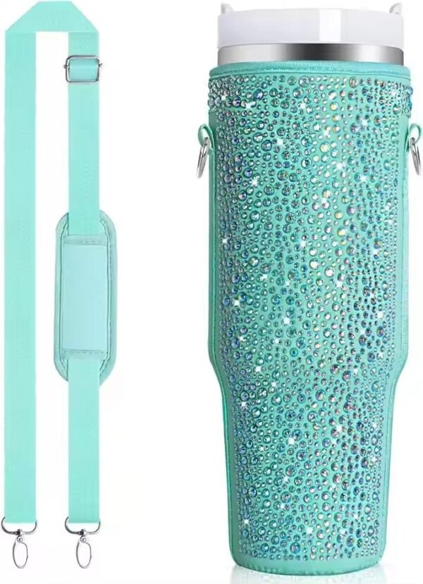 40 Oz Shiny Water Bottle Sets Handbag Adjustable Strap Pearlescent - Image 4