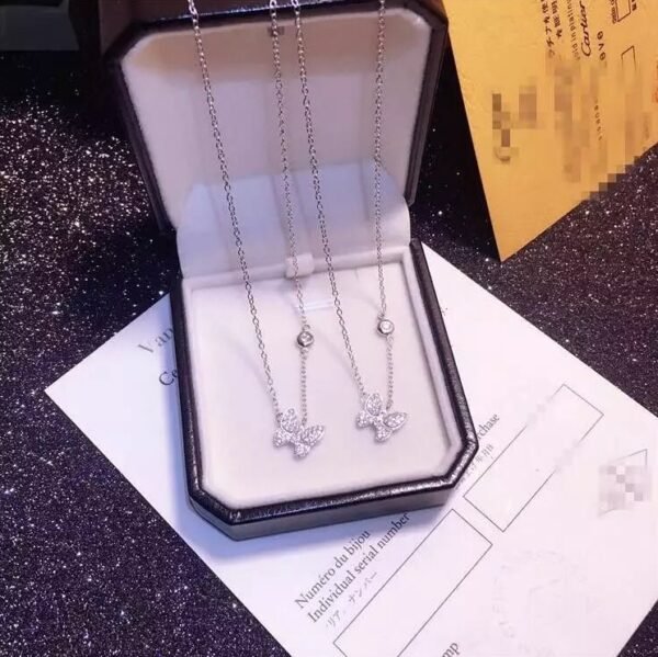 925 Sterling Silver Butterfly Long  Necklaces - Image 2