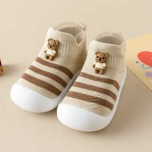 Casual Simple Soft Bottom Non-slip Cartoon Striped Toddler Shoes