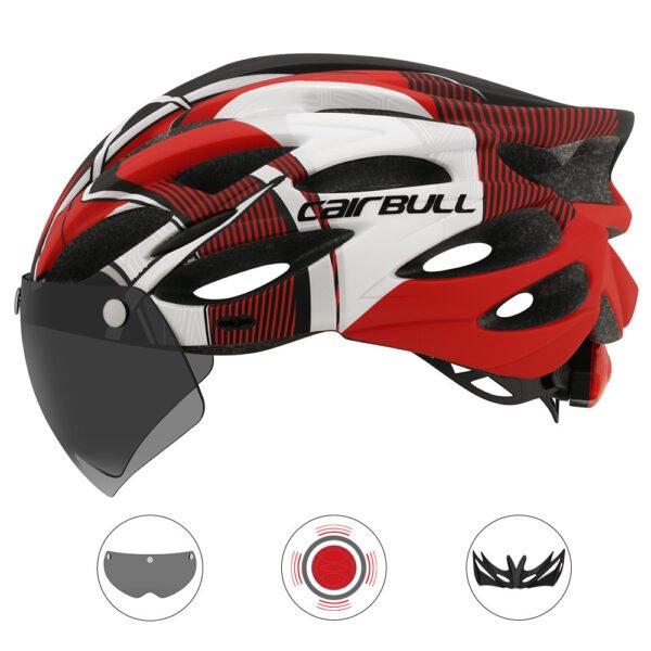Road mountain bike riding helmet with lens and brim taillight - Image 10