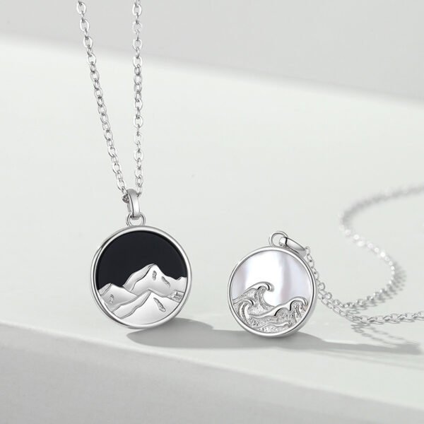 Pair Of Sterling Silver Couple Necklaces - Image 4