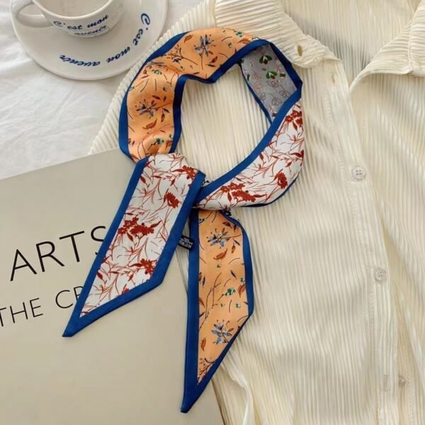French Vintage Floral Silk Scarf Duplex Printing - Image 6