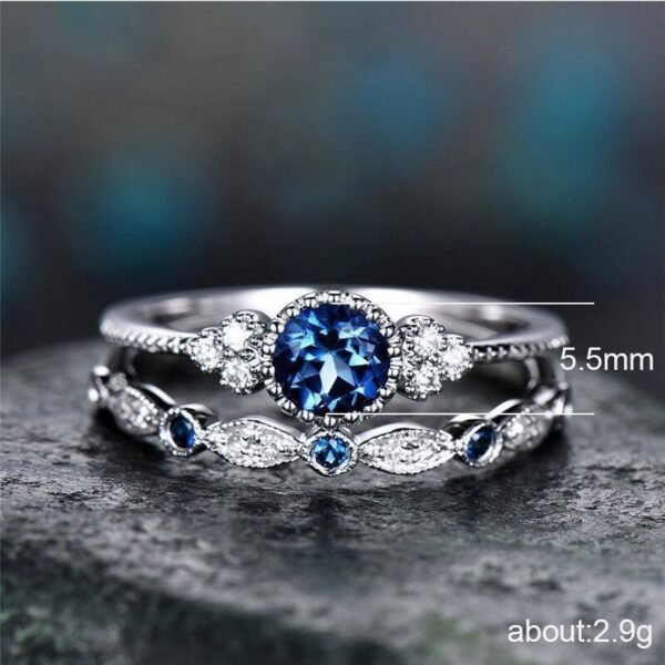 Fashion All-match Zircon Women's Ring Set Simple - Image 3