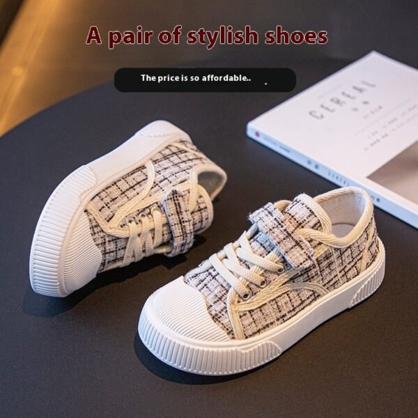 Children's Canvas Soft Bottom Casual Sports Skate Shoes - Image 4