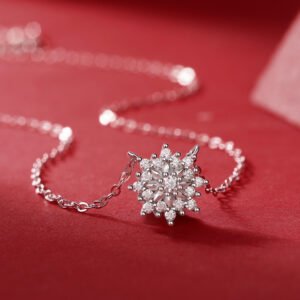 Fashion Moissanite Silver SUNFLOWER Pendant
