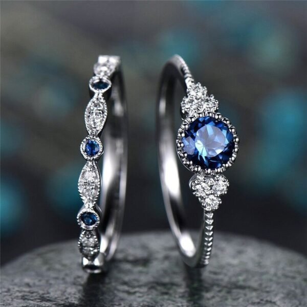Fashion All-match Zircon Women's Ring Set Simple - Image 4
