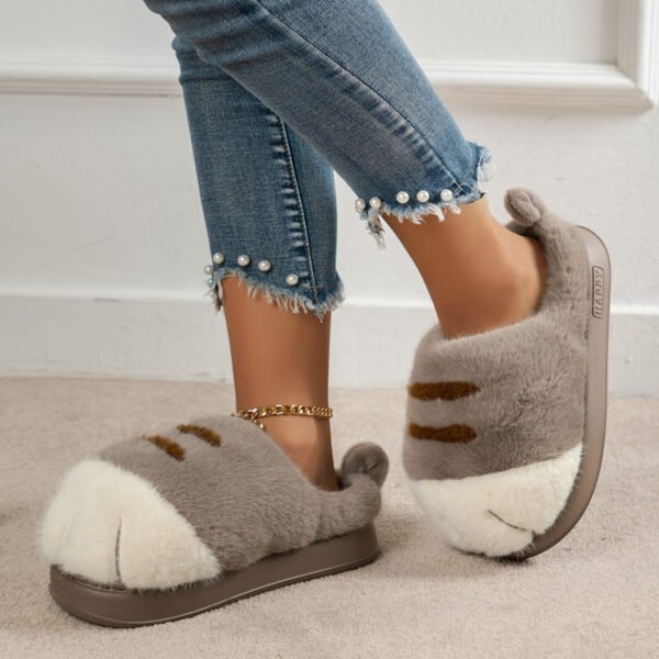 European And American Plus Size Closed Toe Fur Slipper Winter - Image 8