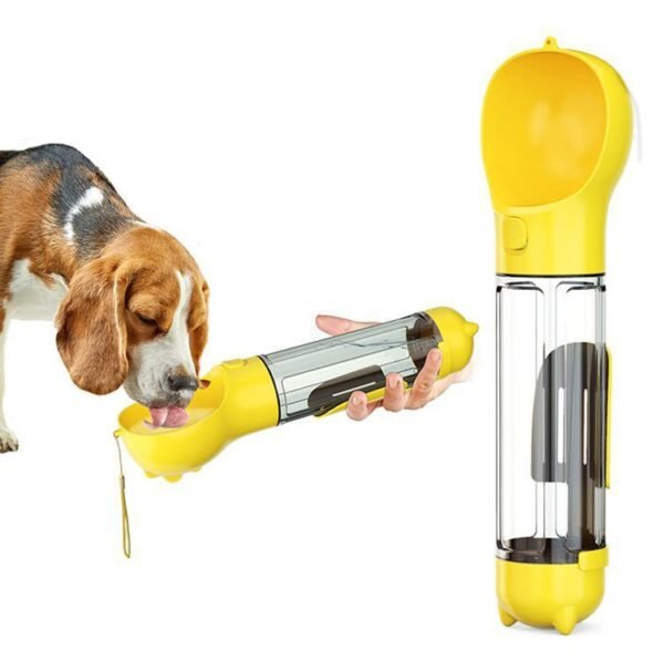 Portable Cat Dog Water Bottle Food Feeder Drinker Poop Dispenser 3 In 1 Leak-proof Multifunctional Dog Water Bottle - Image 9