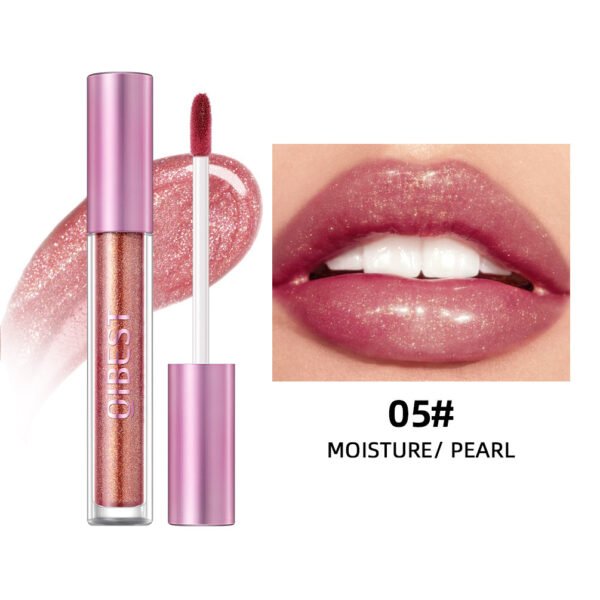 Pearlescent Lip Lacquer Gold Matte Durable Easy To Color - Image 8
