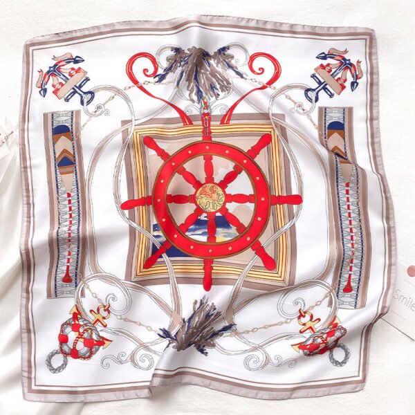 Striped Small Square Silk Scarf Fashion - Image 5