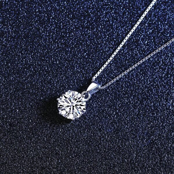 Fashion Six Prong Moissanite Pendant Necklace - Image 6
