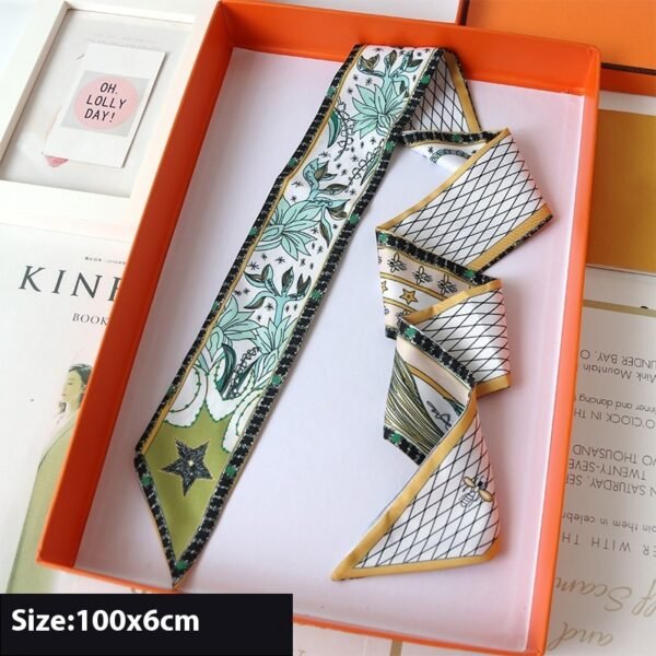 Ribbon Thin Narrow Bag Handle Scarves Decoration - Image 9