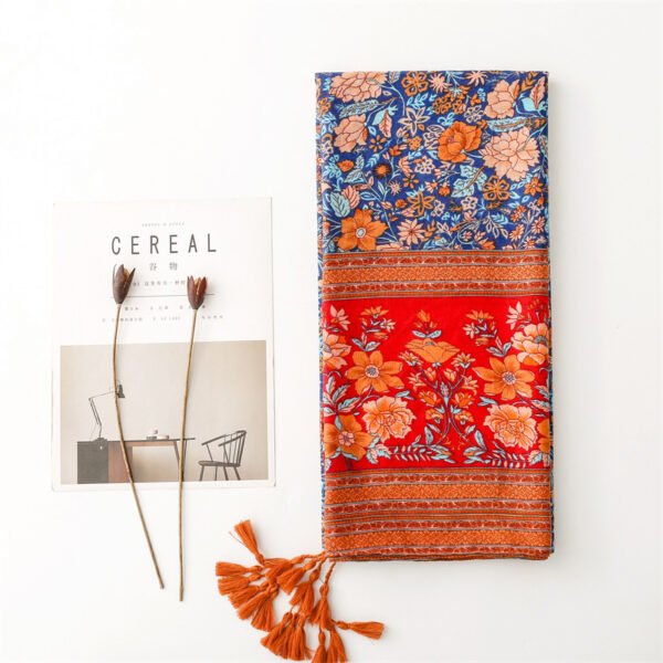 Women's Shawl Red And Blue Classical Nation - Image 4
