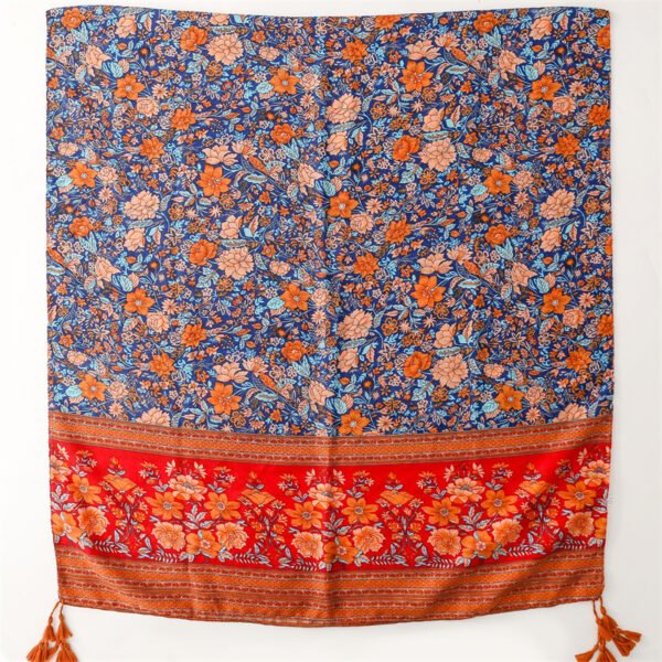 Women's Shawl Red And Blue Classical Nation - Image 2