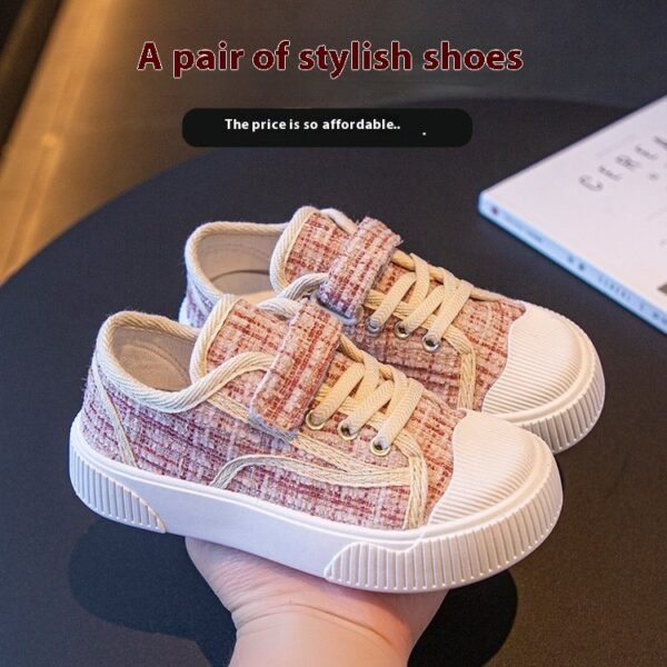 Children's Canvas Soft Bottom Casual Sports Skate Shoes - Image 6