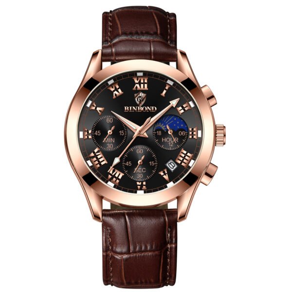 Multifunctional Sports Three Eyes And Six Needles Waterproof Luminous Men's Watch - Image 2