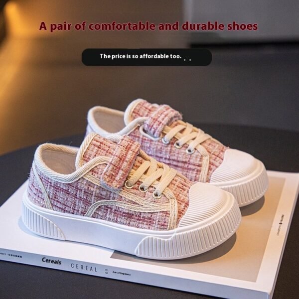 Children's Canvas Soft Bottom Casual Sports Skate Shoes - Image 5