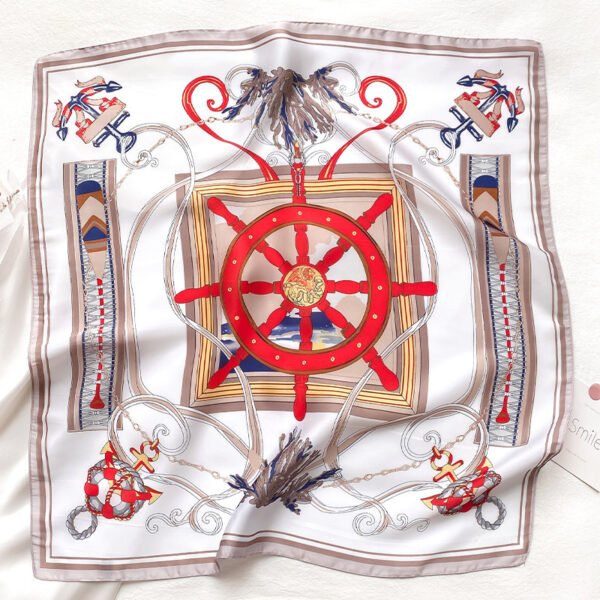 Striped Small Square Silk Scarf Fashion - Image 2