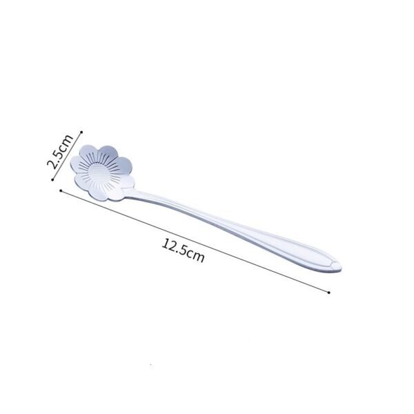 Stainless Steel Korean Spoon Long Handle Cherry Blossom Stirring - Image 9