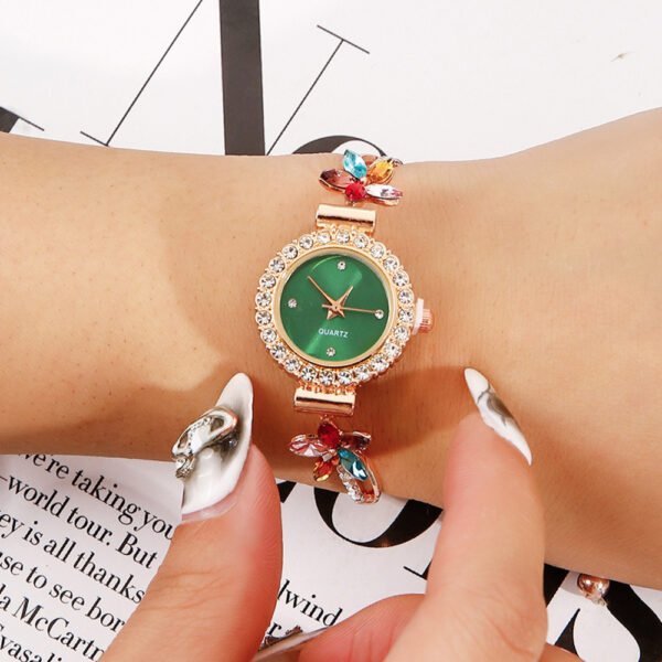 New Fashion Diamond Round Women's Watch Adjustable Bracelet Watch Women's Quartz Watch - Image 8