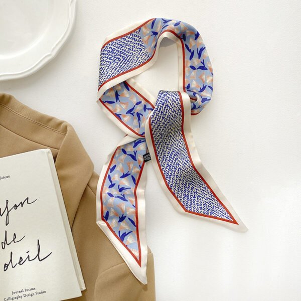 French Vintage Floral Silk Scarf Duplex Printing - Image 8