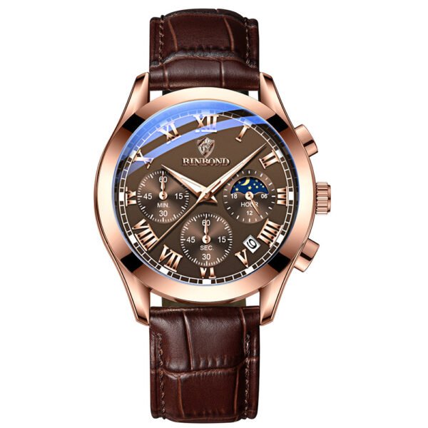 Multifunctional Sports Three Eyes And Six Needles Waterproof Luminous Men's Watch - Image 8