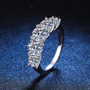 Female Casual Moissanite Pure Silver Ring