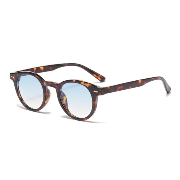 New Beige Nail Round Frame Sunglasses Retro Personality Trendy Sunglasses For Women - Image 9