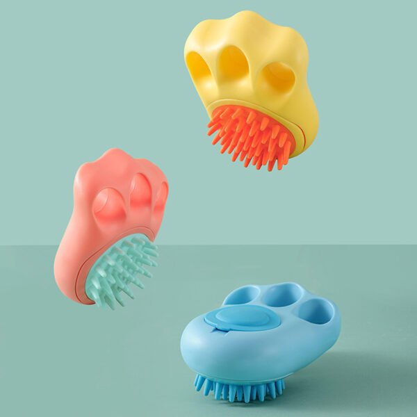 Durable Cat Paw Bath Brush Fine Foaming Labor-saving Cartoon Shape Pet Dog Cat Pet Hair Grooming Brush Reusable Dog Hair Comb Pet Products - Image 5