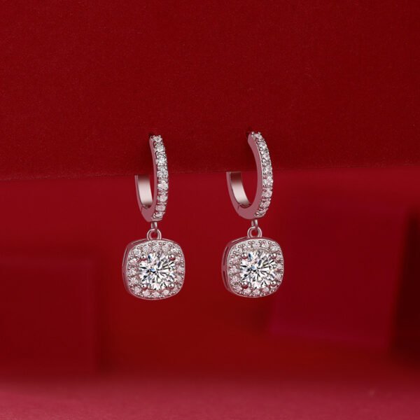 S925 Silver Earrings Moissanite Dream Long Ear Studs - Image 4