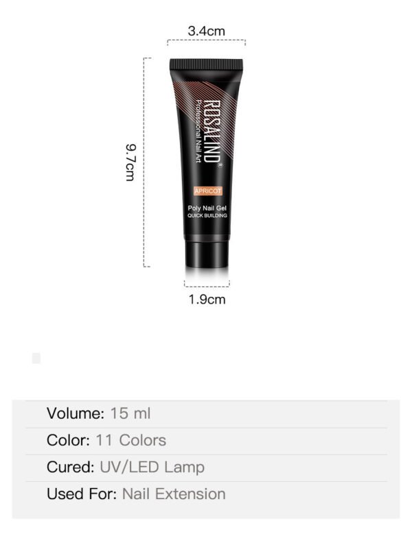 ROSALIND Manicure Extended Glue 15ml Crystal UV - Image 10